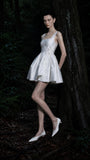 Load image into Gallery viewer, Ivory Romantic Short Bridal Dress, Modern Wedding Mini for Elegant Celebration