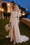 Load image into Gallery viewer, Ivory Refined Bridal Gown with Full-Length Silhouette, Wedding Dress for Elegant Celebration