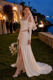 Load image into Gallery viewer, Ivory Refined Bridal Gown with Full-Length Silhouette, Wedding Dress for Elegant Celebration