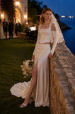 Load image into Gallery viewer, Ivory Refined Bridal Gown with Full-Length Silhouette, Wedding Dress for Elegant Celebration
