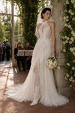 Load image into Gallery viewer, Ivory Statement Bridal Gown with Full-Length Silhouette, Wedding Dress for Elegant Celebration