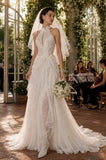 Load image into Gallery viewer, Ivory Statement Bridal Gown with Full-Length Silhouette, Wedding Dress for Elegant Celebration