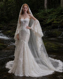 Load image into Gallery viewer, Ivory Refined Bridal Gown with Statement Skirt, Wedding Dress for Elegant Celebration