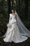 Load image into Gallery viewer, Ivory Classic Bridal Gown with Statement Skirt, Wedding Dress for Elegant Celebration