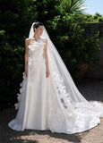 Load image into Gallery viewer, Ivory Graceful Bridal Gown with Statement Skirt, Wedding Dress for Elegant Celebration