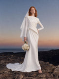 Load image into Gallery viewer, Ivory Classic Bridal Gown with Graceful Draping, Wedding Dress for Elegant Celebration