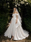 Load image into Gallery viewer, Ivory Graceful Bridal Gown with Graceful Draping, Wedding Dress for Elegant Celebration