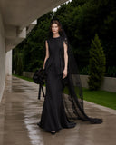 Load image into Gallery viewer, Black Statement Bridal Gown with Statement Skirt, Wedding Dress for Bridal Portraits