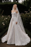 Load image into Gallery viewer, Ivory Refined Bridal Gown with Full-Length Silhouette, Wedding Dress for Formal Ceremony
