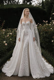 Load image into Gallery viewer, Ivory Refined Bridal Gown with Full-Length Silhouette, Wedding Dress for Formal Ceremony