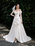 Load image into Gallery viewer, Ivory Refined Bridal Gown with Formal Bridal Look, Wedding Dress for Formal Ceremony