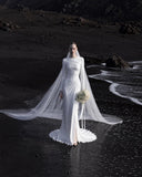 Load image into Gallery viewer, Ivory Statement Bridal Gown with Formal Bridal Look, Wedding Dress for Formal Ceremony