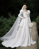 Load image into Gallery viewer, Ivory Elegant Bridal Gown with Statement Skirt, Wedding Dress for Formal Ceremony