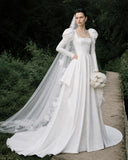 Load image into Gallery viewer, Ivory Elegant Bridal Gown with Statement Skirt, Wedding Dress for Formal Ceremony
