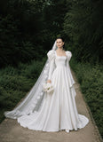 Load image into Gallery viewer, Ivory Elegant Bridal Gown with Statement Skirt, Wedding Dress for Formal Ceremony