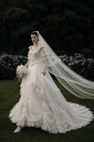 Load image into Gallery viewer, Ivory Classic Bridal Gown with Statement Skirt, Wedding Dress for Formal Ceremony