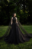 Load image into Gallery viewer, Black Statement Bridal Gown with Formal Bridal Look, Wedding Dress for Wedding Reception