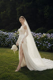 Load image into Gallery viewer, Ivory Romantic Bridal Gown with Graceful Draping, Wedding Dress for Formal Ceremony