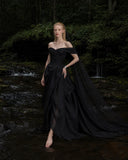 Load image into Gallery viewer, Black Statement Bridal Gown with Statement Skirt, Wedding Dress for Wedding Reception
