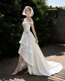 Load image into Gallery viewer, Ivory Graceful Bridal Gown with Graceful Draping, Wedding Dress for Formal Ceremony