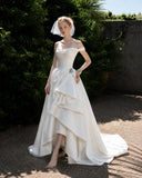 Load image into Gallery viewer, Ivory Graceful Bridal Gown with Graceful Draping, Wedding Dress for Formal Ceremony