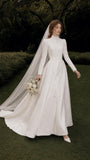 Load image into Gallery viewer, Ivory Statement Bridal Gown with Graceful Draping, Wedding Dress for Formal Ceremony