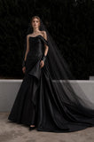 Load image into Gallery viewer, Black Gothic Bridal Gown with Ceremony Style, Wedding Dress for Wedding Reception