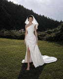 Load image into Gallery viewer, Ivory Graceful Bridal Gown with Ceremony Style, Wedding Dress for Formal Ceremony