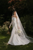 Load image into Gallery viewer, Ivory Romantic Bridal Gown with Flowing Train, Wedding Dress for Garden Wedding