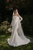 Load image into Gallery viewer, Ivory Romantic Bridal Gown with Flowing Train, Wedding Dress for Garden Wedding
