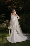 Load image into Gallery viewer, Ivory Romantic Bridal Gown with Flowing Train, Wedding Dress for Garden Wedding