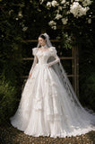 Load image into Gallery viewer, Ivory Statement Bridal Gown with Full-Length Silhouette, Wedding Dress for Garden Wedding