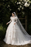Load image into Gallery viewer, Ivory Statement Bridal Gown with Full-Length Silhouette, Wedding Dress for Garden Wedding