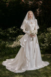 Load image into Gallery viewer, Ivory Romantic Bridal Gown with Formal Bridal Look, Wedding Dress for Garden Wedding