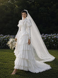 Load image into Gallery viewer, Ivory Elegant Bridal Gown with Formal Bridal Look, Wedding Dress for Garden Wedding