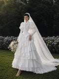 Load image into Gallery viewer, Ivory Elegant Bridal Gown with Formal Bridal Look, Wedding Dress for Garden Wedding