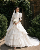 Load image into Gallery viewer, Ivory Graceful Bridal Gown with Formal Bridal Look, Wedding Dress for Garden Wedding