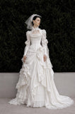 Load image into Gallery viewer, Ivory Romantic Bridal Gown with Statement Skirt, Wedding Dress for Garden Wedding