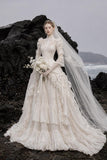 Load image into Gallery viewer, Ivory Refined Bridal Gown with Statement Skirt, Wedding Dress for Garden Wedding