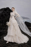 Load image into Gallery viewer, Ivory Refined Bridal Gown with Statement Skirt, Wedding Dress for Garden Wedding