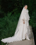 Load image into Gallery viewer, White Formal Bridal Dress with Elegant Train, Romantic Wedding Gown