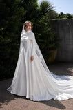 Load image into Gallery viewer, White Formal Bridal Dress with Elegant Train, Romantic Wedding Gown