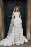 Load image into Gallery viewer, Ivory Formal Bridal Dress with Elegant Train, Romantic Wedding Gown
