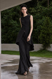 Load image into Gallery viewer, Black Formal Evening Dress with Refined Full Length Silhouette for Reception and Gala