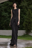 Load image into Gallery viewer, Black Formal Evening Dress with Refined Full Length Silhouette for Reception and Gala