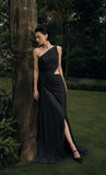 Load image into Gallery viewer, Black Floor Length Formal Gown, Elegant Long Evening Dress for Gala and Special Occasion