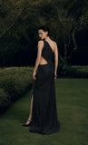 Load image into Gallery viewer, Black Floor Length Formal Gown, Elegant Long Evening Dress for Gala and Special Occasion