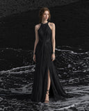 Load image into Gallery viewer, Black Long Formal Gown, Elegant Statement Evening Dress for Special Events
