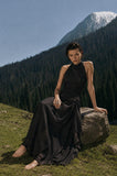 Load image into Gallery viewer, Black Elegant Floor Length Dress, Modern Formal Gown for Gala and Reception