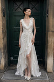 Load image into Gallery viewer, Ivory Floor Length Formal Gown, Elegant Long Evening Dress for Gala and Special Occasion
